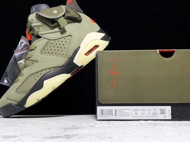 Scott x Travis Jordan Olive 6 CN1084-200 Medium Air 0729